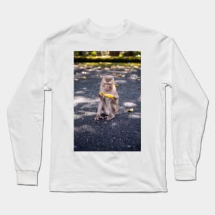 Little cheeky monkey with banana Long Sleeve T-Shirt